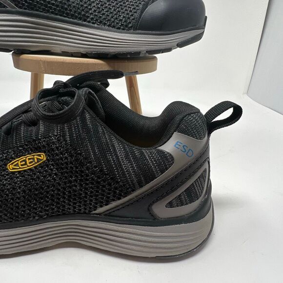 KEEN Utility ESD Work Shoes Men's 8.5 Black Sparta Low Height Alloy Toe Lace-up - Picture 2 of 11